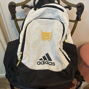 Adidas Black and White Backpack with Gold Accents